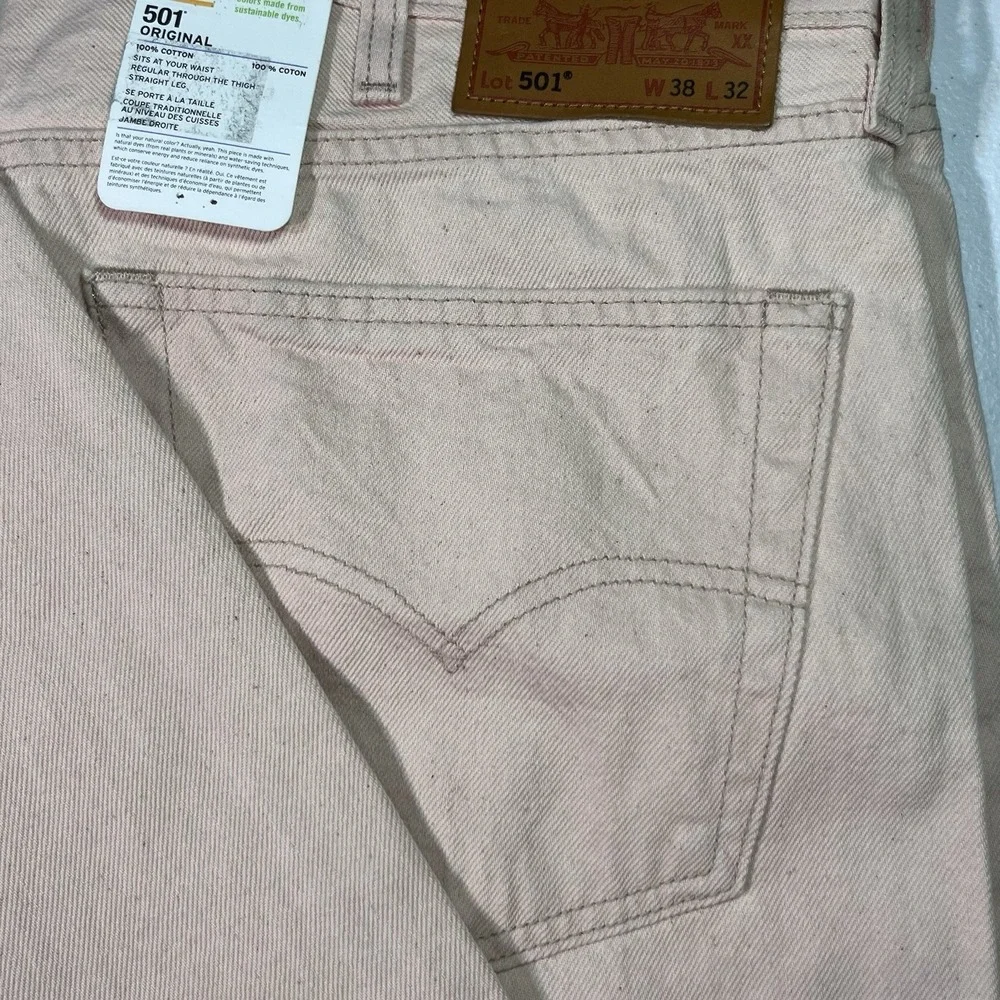 Nwt LEVI'S FRESH Produce  501 ORIGINAL Premium LIGHT PINK 38x32 Lemon